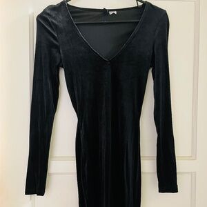 Black Long Sleeve Mini Dress